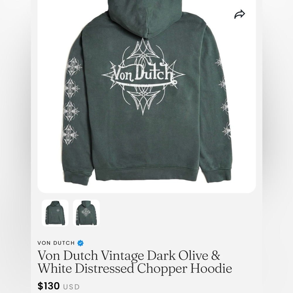 Von Dutch , Hoodie , XL , green